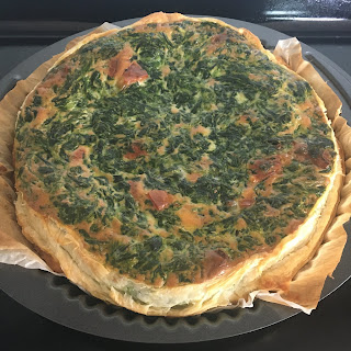 Torta rustica con pancetta, spinaci e formaggio
