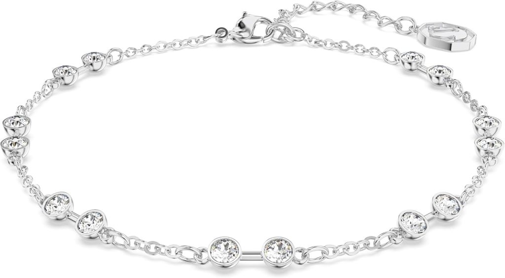 Bracciale elegante in argento con gemme brillanti, ideale come regalo di Natale.