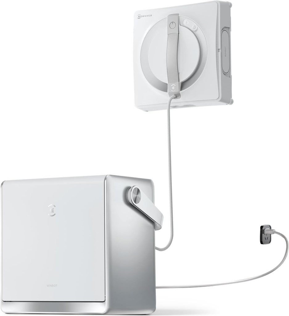 Macchina per la pulizia dei vetri, con design compacto e cavo di alimentazione, ideale per la manutenzione domestica.